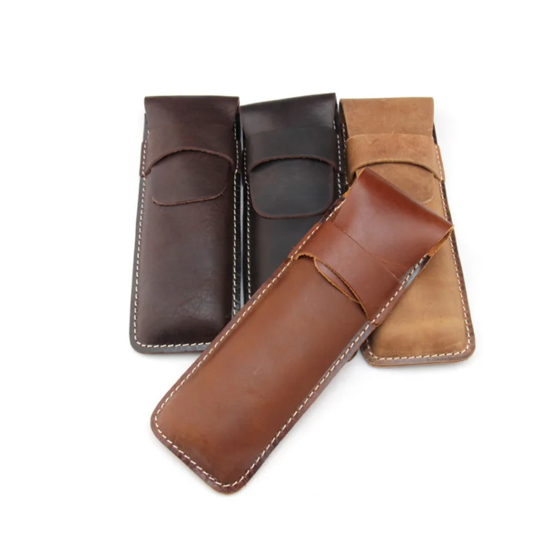 crazy horse leather pen bag pen holder pen pouch pen cover pen sleeve pen case