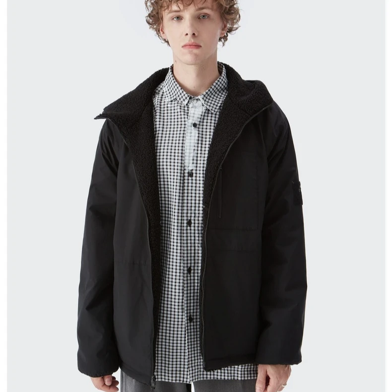 2021 Winter high quality men fashion reversible jacket coat with fleece unisex design