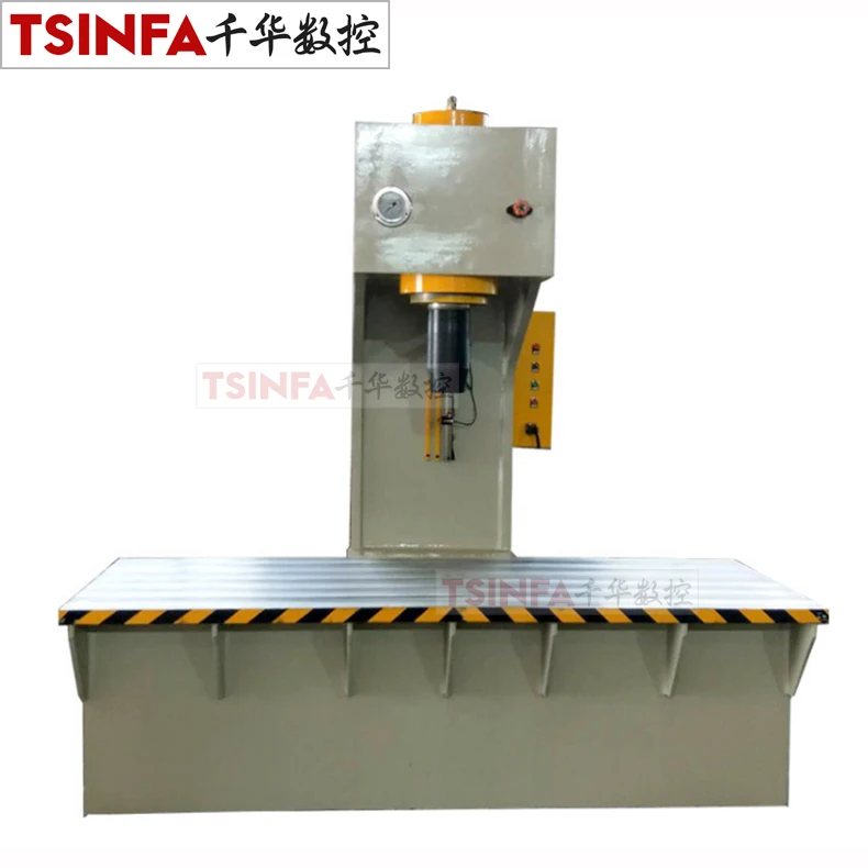 Single column hydraulic press machine C type oil press larger table 100 tons 200t metal shaft straightening machine