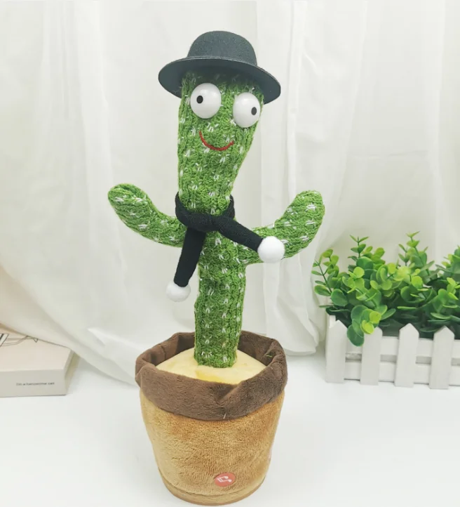 Игрушка-кактус, которая может танцевать и петь, зарядка через USB, очаровательная игрушка-кактус
