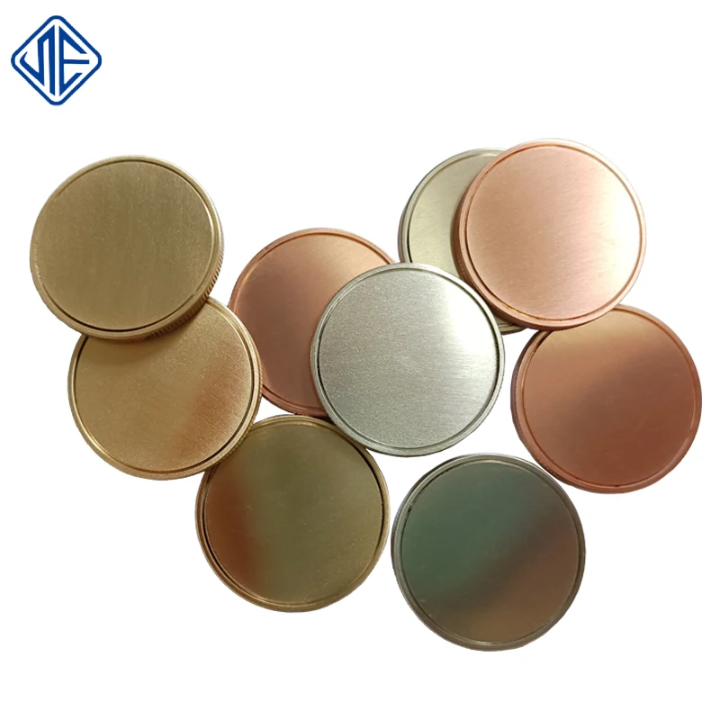 Custom 32 40 50Mm Stainless Steel Ti  Brass Metal Laser Engraving Blank Gold Silver Copper Challenge Coins