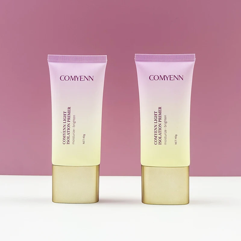 Custom Cosmetic Packaging Matte Gradation Color Flat Tube 50ml Sunscreen Lotion Cream Bottle Packaging Hand Cream Squeeze Tube