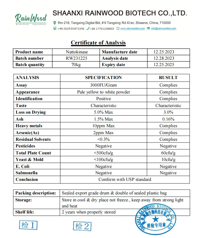 Nattokinase Extract Nattokinase Powder High Quality Supplement 20000FU/G Nattokinase