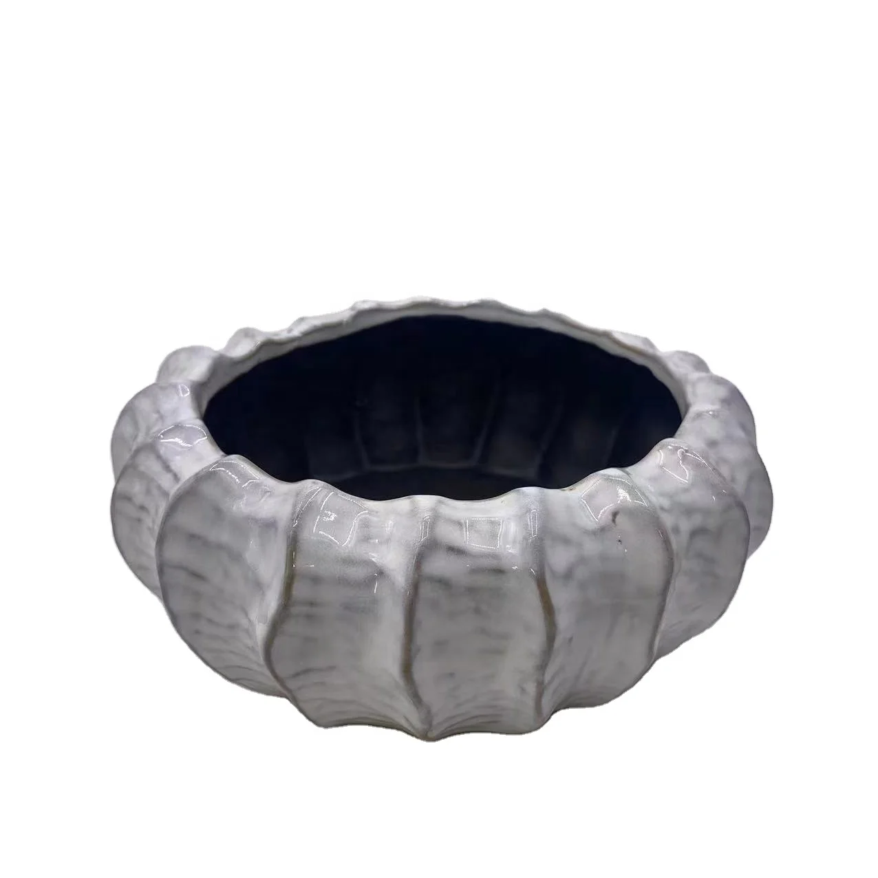 Customized embossed 4-inch rural style indoor ceramic flower pot indoor outdoor planter vase