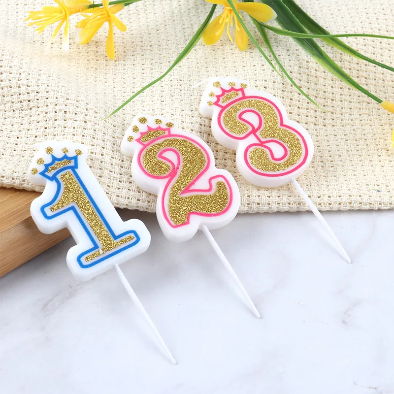 Custom Wholesale High Quality Finest Price Fancy Number 0-9 Birthday Crown Candle