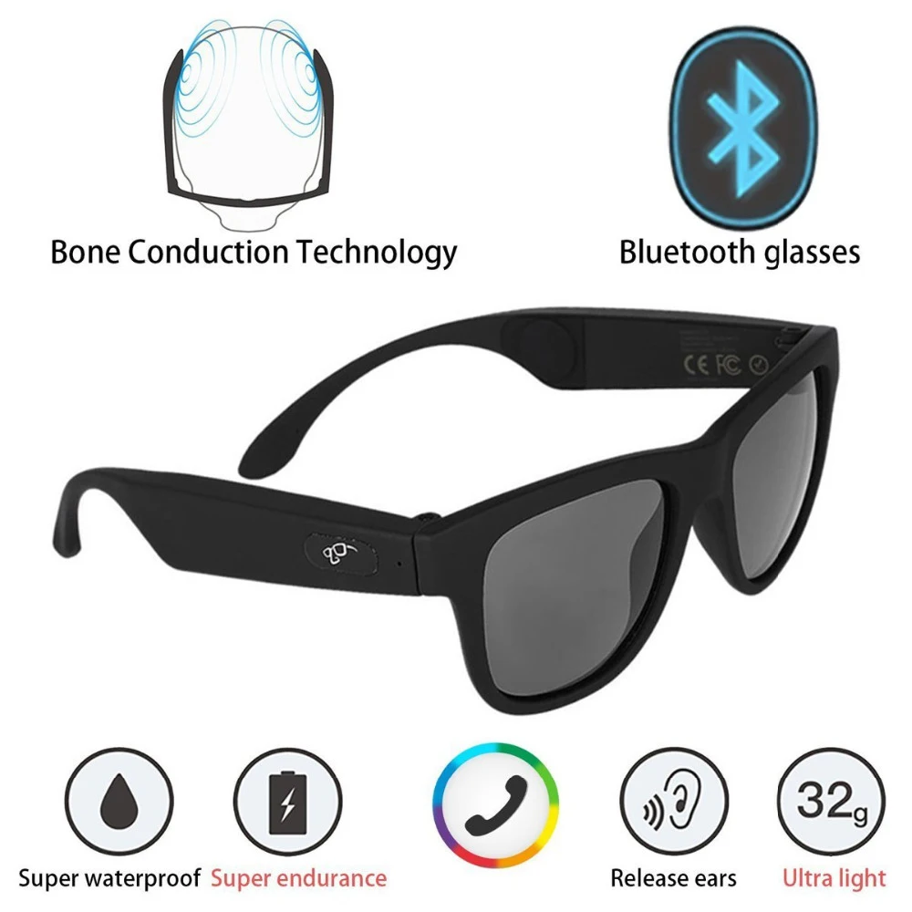 Sunglasses  Bone Conduction Headset Touch Smart Glasses Sports Wireless Polarized Sunglasses Headphones With Microphone