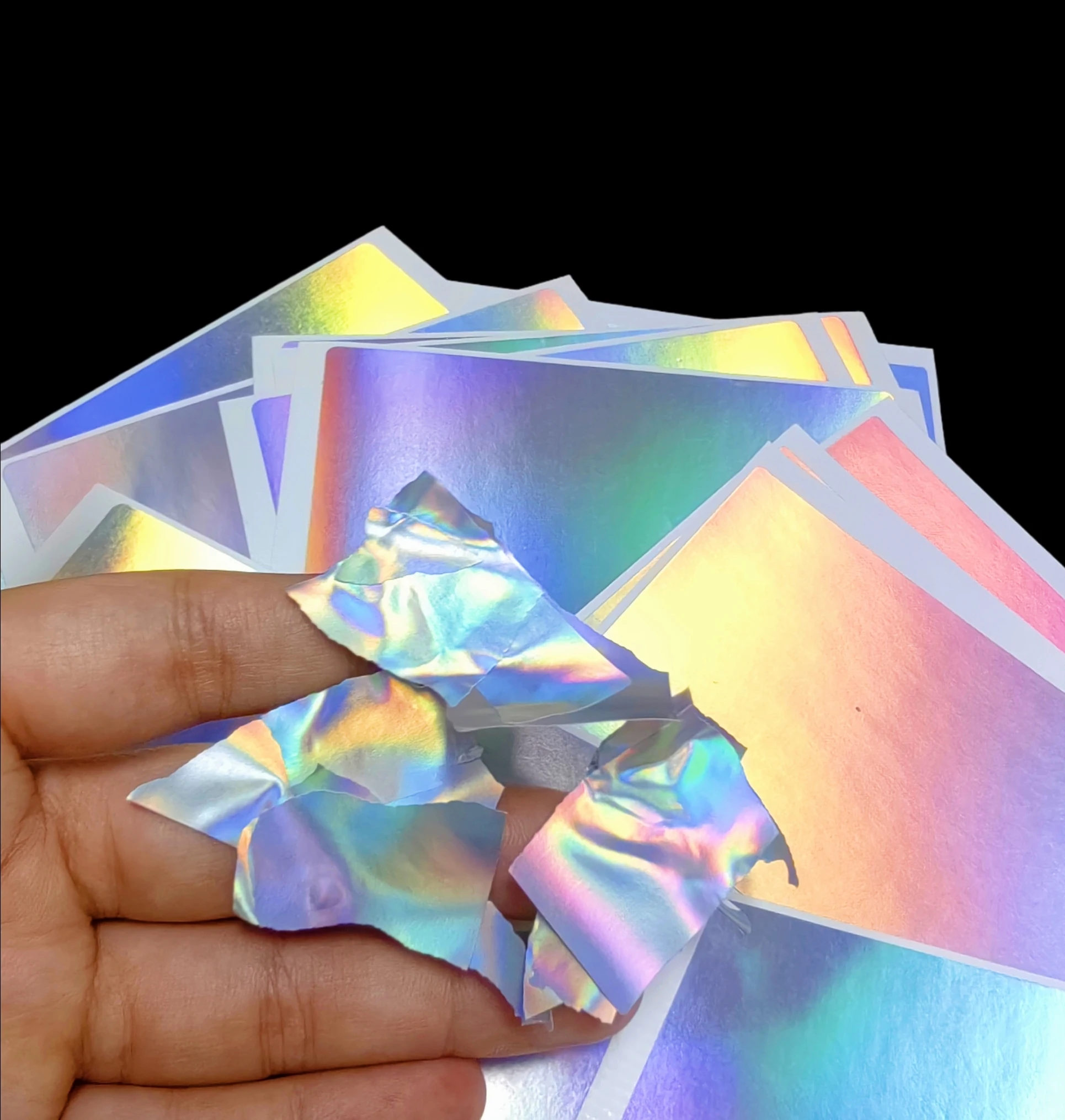 Hot sale Custom Designs Blank Sticker Plain Hologram Ultra Destructible Vinyl Sticker for Graffiti Eggshell Sticker