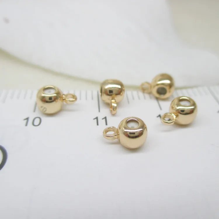 Wholesale 24K Triple Gold Plated silica gel spacer beads conector for making bracelet necklace jewelry