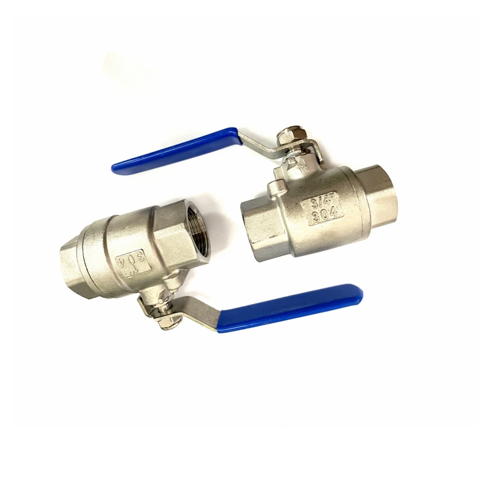 Hydraulic NPT threaded 2pcs stainless steel ball valve for water