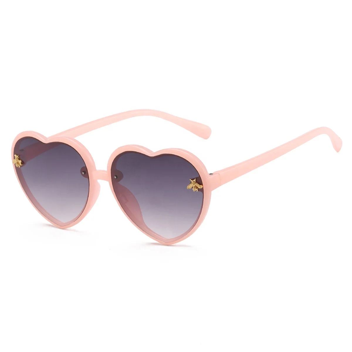 Famous Brand Kids Sunglasses Heart Shape Gradient Bee Sunglasses Children Holiday Anti-UV Eyewear Gafas De Sol Para Ninos