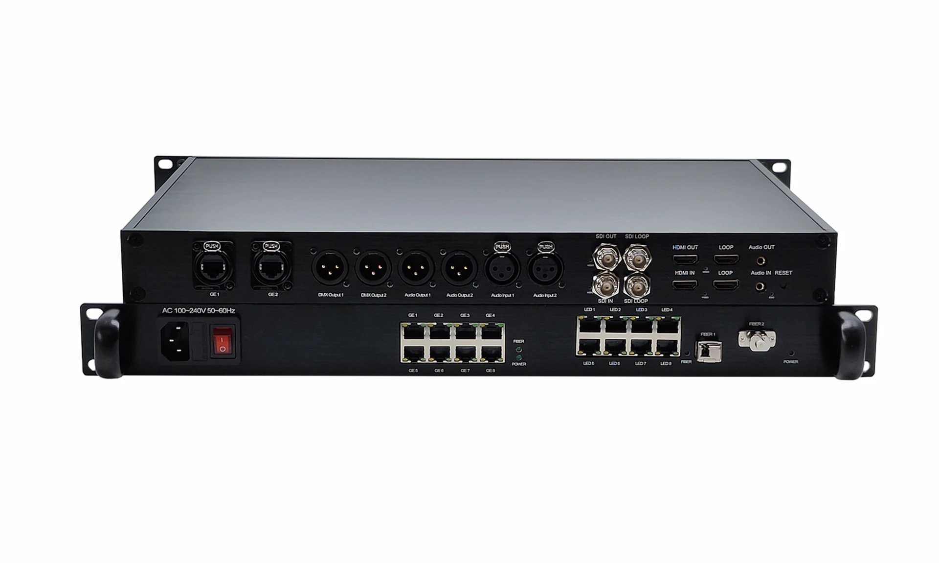 12G SDI Fiber Converter with AUDIO/ETHERNET and Loop Out LC 10KM oem 12g sdi fiber extender transmitter receiver