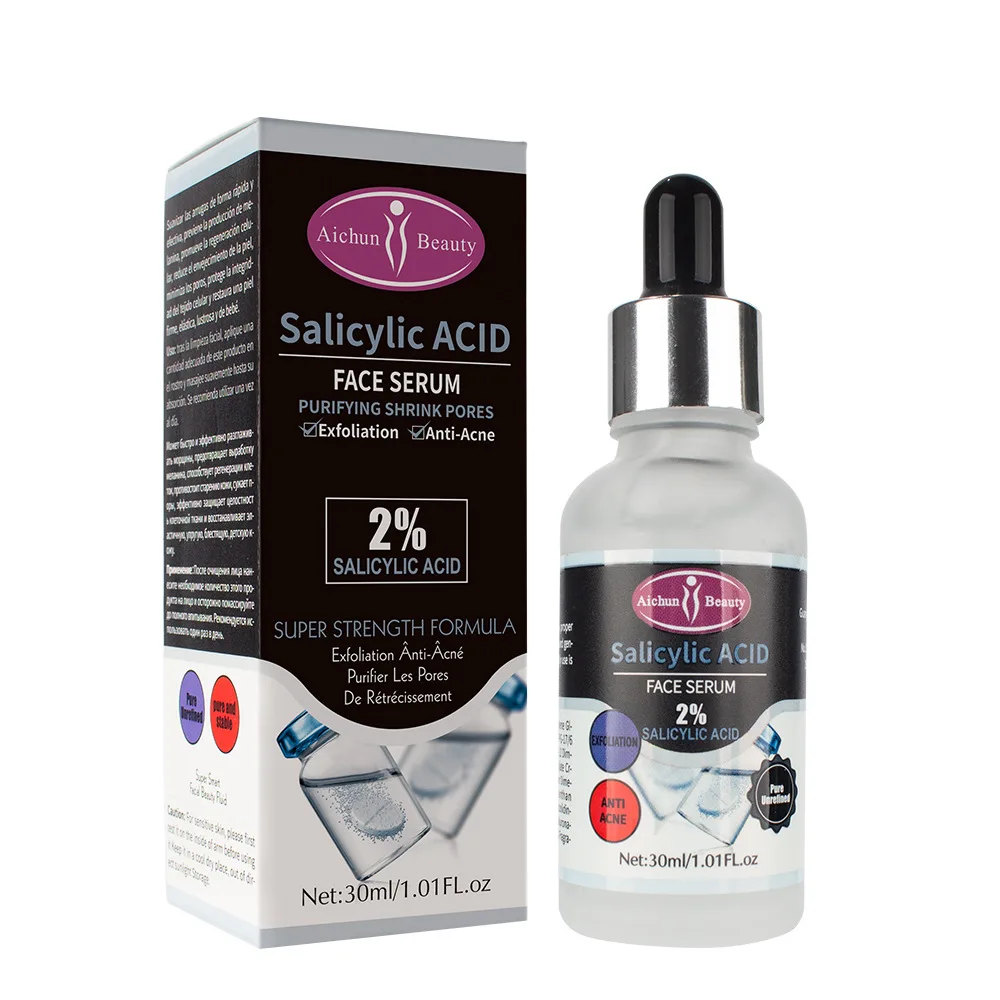 Best private label 2% salicylic acid purifying shrink pores exfoliating anti acne face serum