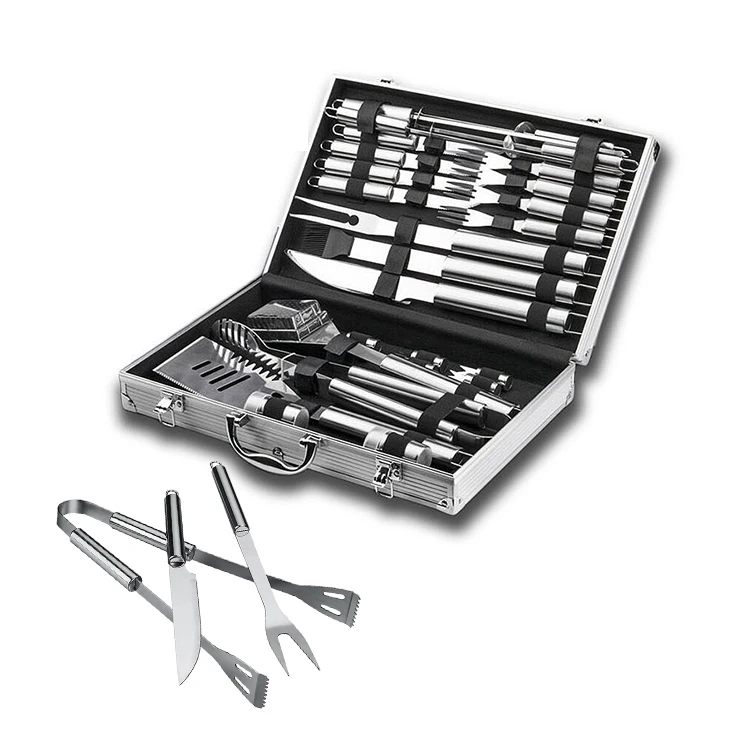 
BBQ Grilling Accessories Grill Tools Set Stainless Steel Grilling Kit for Camping Kitchen Barbecue Utensil 