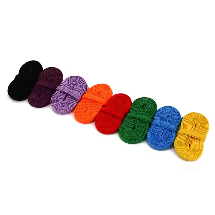 Wholesale Shoestring Shoe Strings Sport Length Cotton Polyester Flat Custom Sneaker Shoe Laces Logo Printed Shoelaces