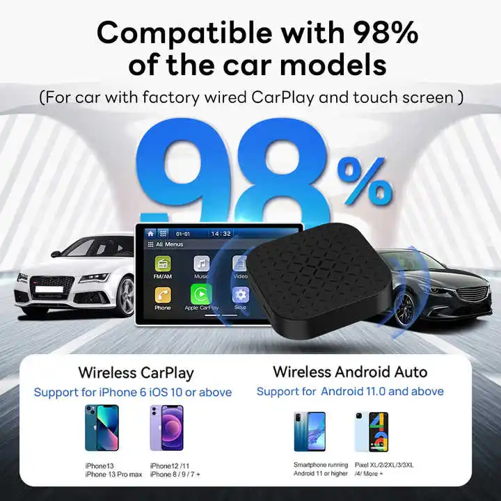 New Carplay Ai Box universal streaming box Wireless Carplay Wireless Android Auto Android 11 adapter 3 in 1 dongle carplay