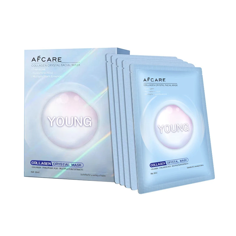 Korean White Label Sheet Mask Silicone-free Moisturizing Anti-aging and Collagen & Hyaluronic acid Bio Cellulose Sheet Mask Dry