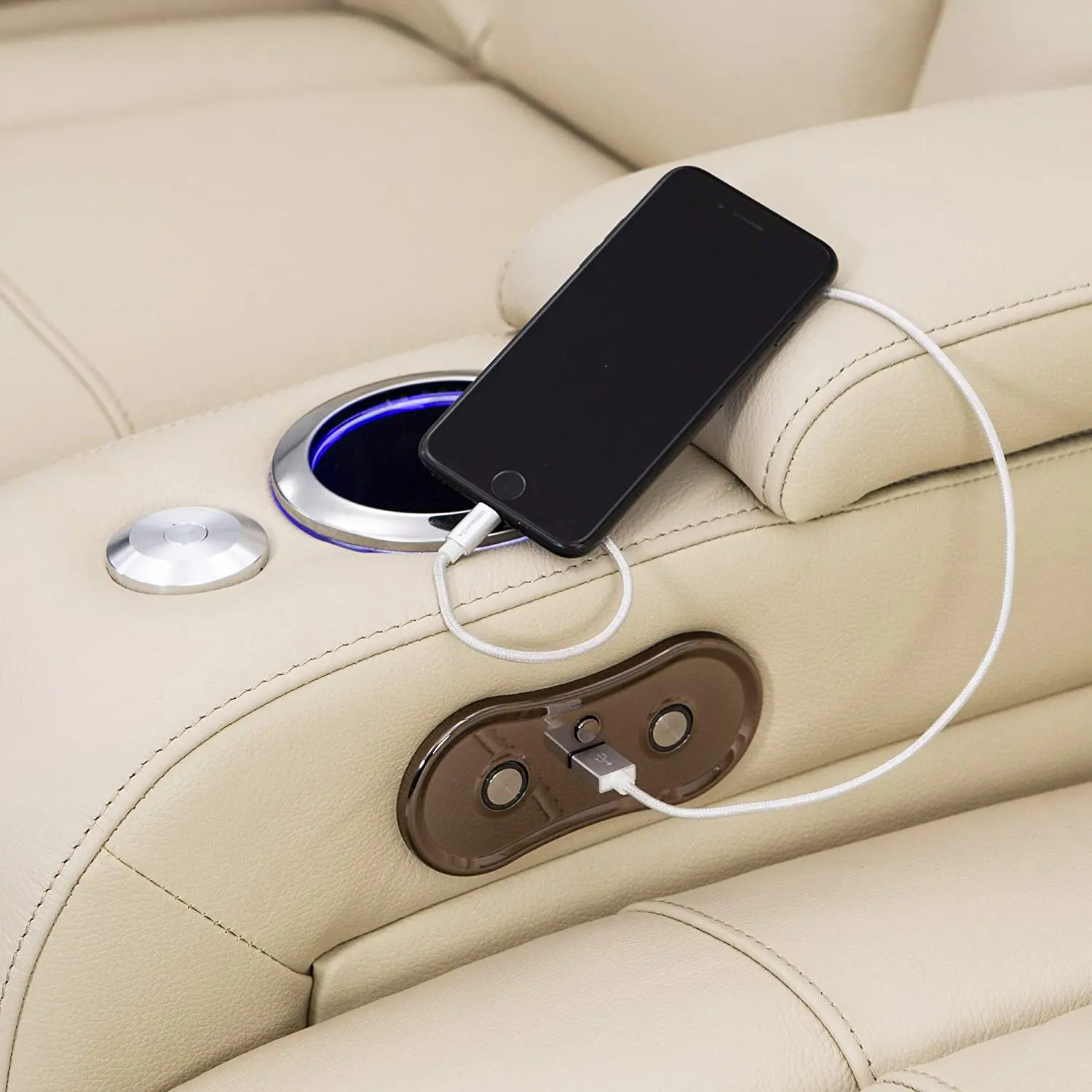 Geeksofa Modern Luxury VIP Power Electric Home Theater Cinema Seating Recliner Sofa With LED Light And Cup Holder