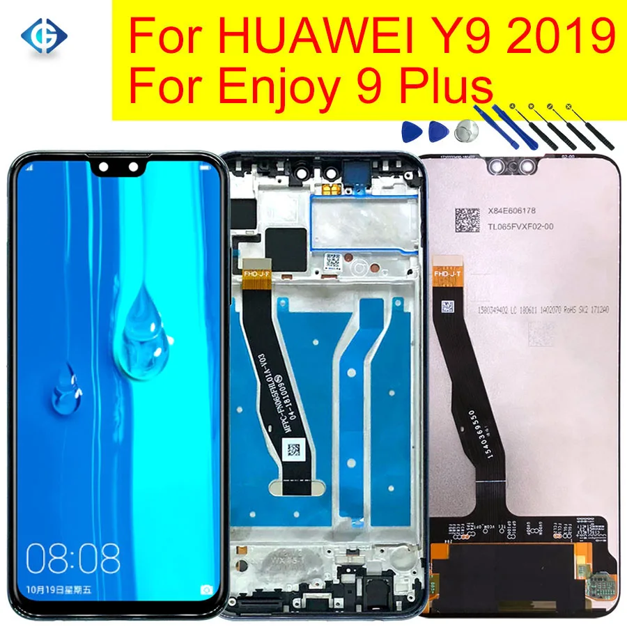 Mobile Phone Y9 2019 LCD for Huawei Y9 2019 LCD Screen with Frame Assembly