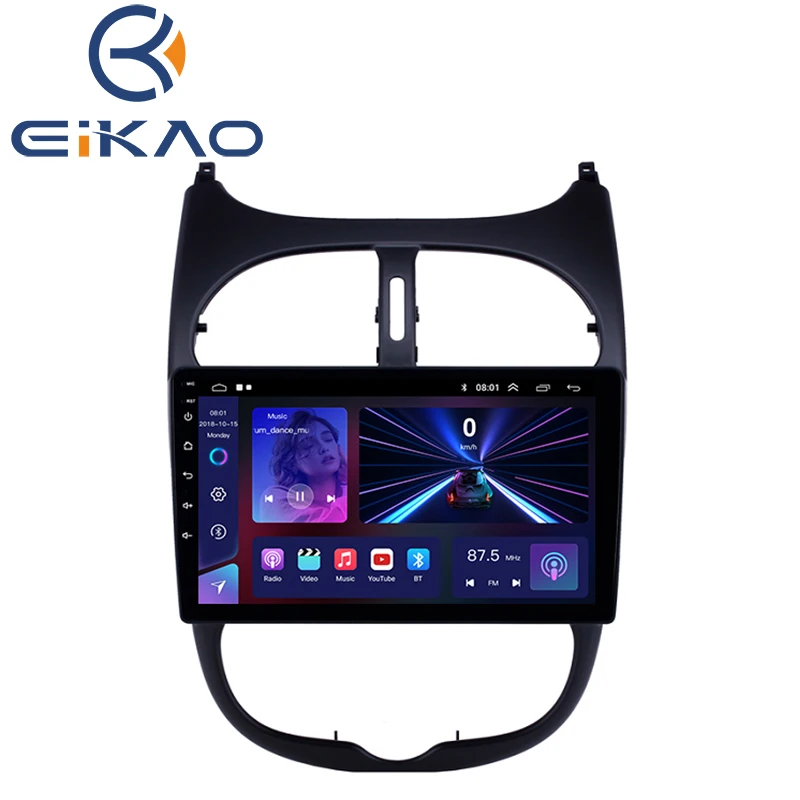 Двойной din автомобильный dvd-плеер рамка стерео навигация carplay bt android Автомагнитола для Peugeot 206 2000-2016