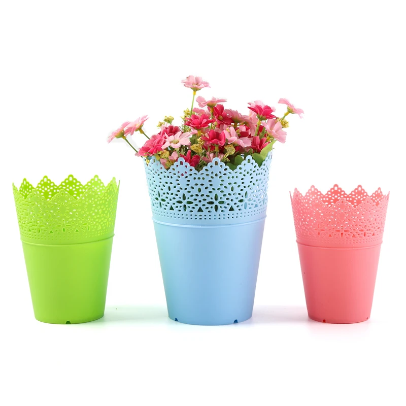 Colourful Home Floor Artificial Plant Flower Pot Large Capacity Bonsai Plastic Flower Pot For Fake Flower