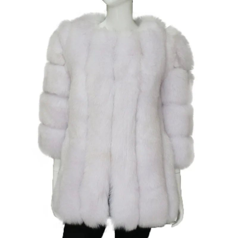 Top grade natural fox fur lady winter coat luxury fake fur jacket for women fashion