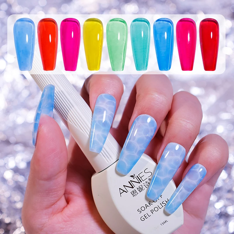 9 Colors Ice Penetration Soak off Gel Nail Polish Set for Nail Art Design Soak off UV Neon Nail Gel Polish Led Lamp UV Gel