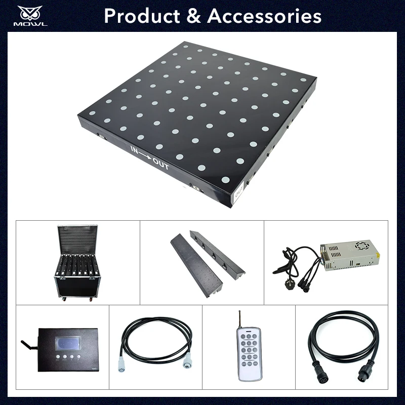 MOWL Wireless DMX Remote Control Magnet Digital Pixel LED Dance Floor Tile Danc LED Floor