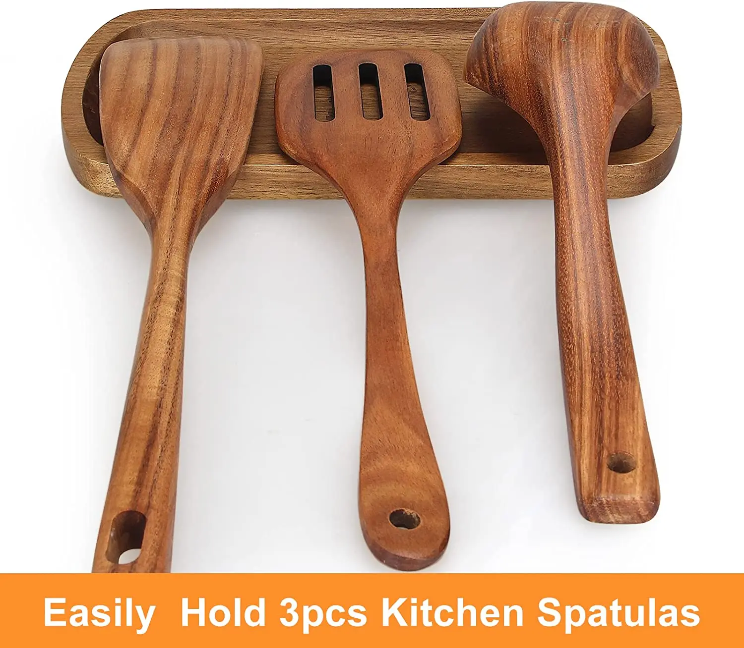 New Design Resin & Acacia Wood with Bark Border Whole sell High Quality Spoon Rest Holder with Tea Spoon