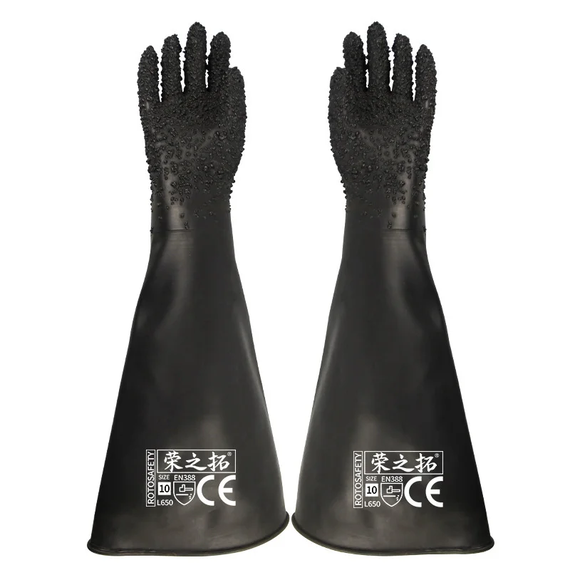 Blasting Tool Large Particles Water Proof Durable Acid Alkali Resistant Long Sleeve Hand Protection Latex Sand Blast Gloves