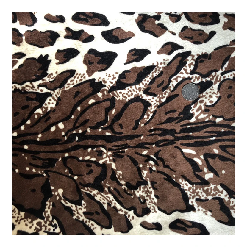 Animals Tiger Printed Design 100% Polyester Soft Short Hair Tricot Velvet Velboa Fabric