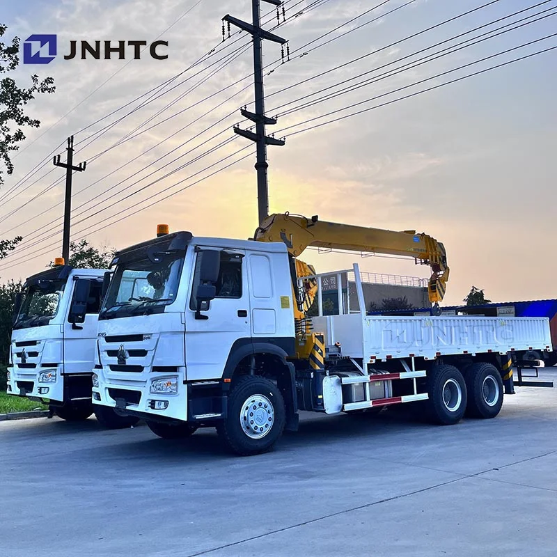 HOWO 6X4 Flatbed dropside cargo 20 Ton Truck Mounted Crane Large Hydraulic Boom Crane Truck for Weight Lifting