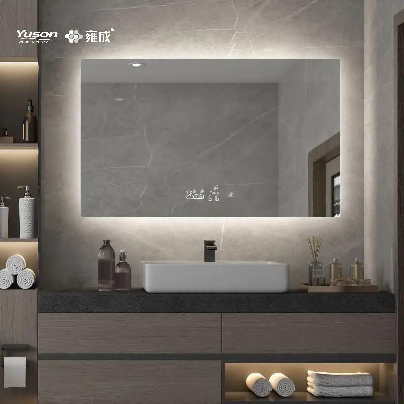 YUSON YS57097 Anti fog Function 5mm Double Screen Touch intelligent digital wifi temperature bathroom smart LED mirror
