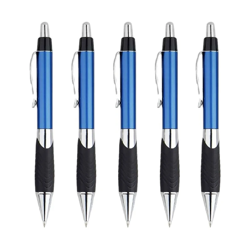 Promotional metallic painting metal clip plastic ball pen with rubber grip custom logo print ballpoint pen
