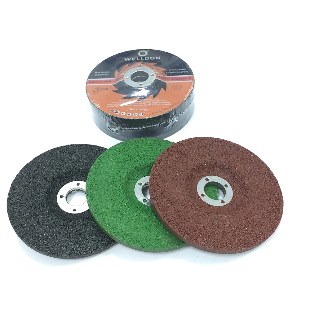 Welldon 100x6x16mm aluminium oxide resin high quality porosity mini bevel edge angle inox grinding wheel disc price or cast iron