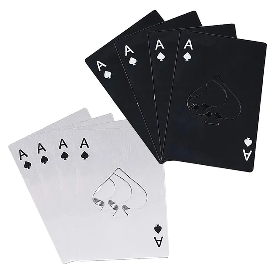 Ace of Spades Poker Card Opener for Wallet Stainless Steel Poker Card Beer Bottle Opener
