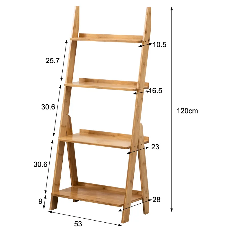 Living room wall mounted shelf floor shelves bookshelves simple bedroom corner storage shelves bamboo trapezoidal multi-tier
