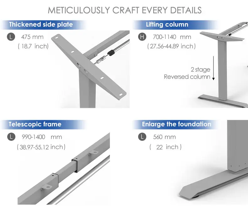 Quick installation factory price single motor office workstation standing up computer desk lifting motorized standing desk