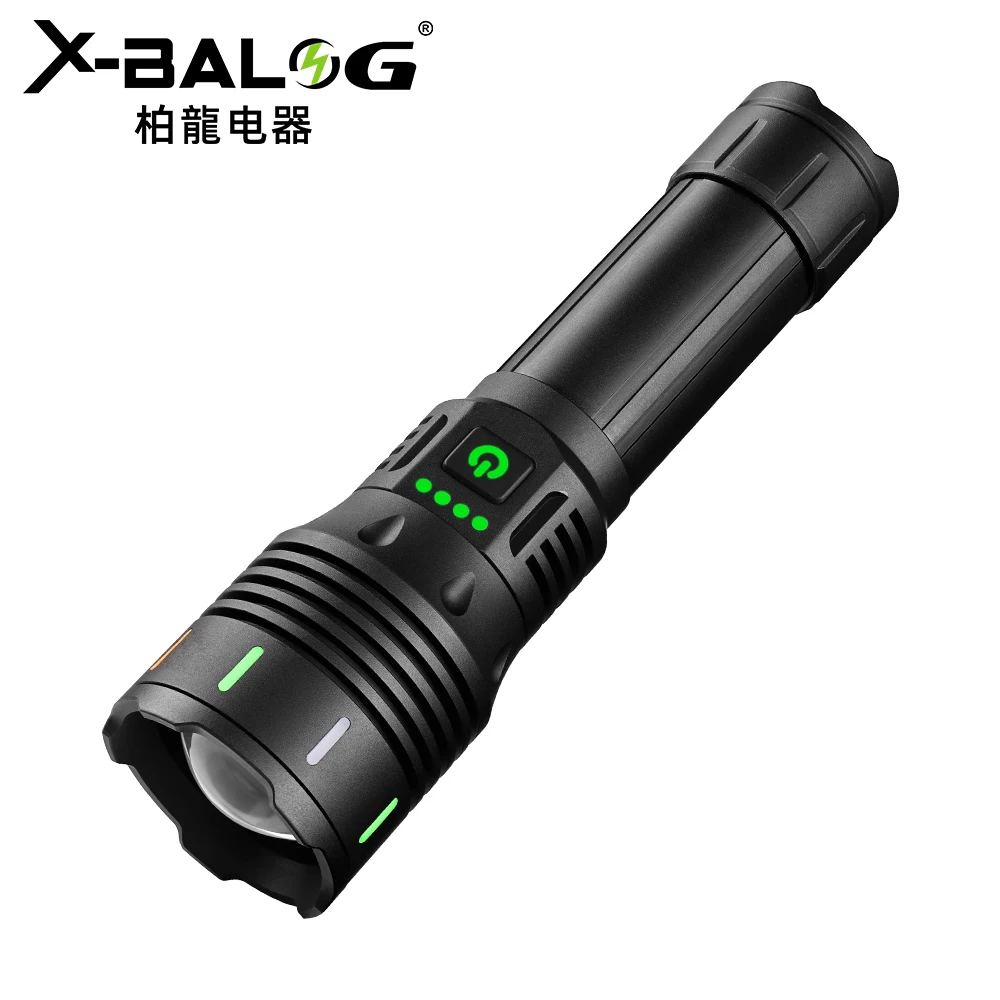 USB-C Rechargeable Aluminum Alloy Flashlight Outdoor Adventure Fluorescent Strong Lighting LED Bulb White Laser Bright Function