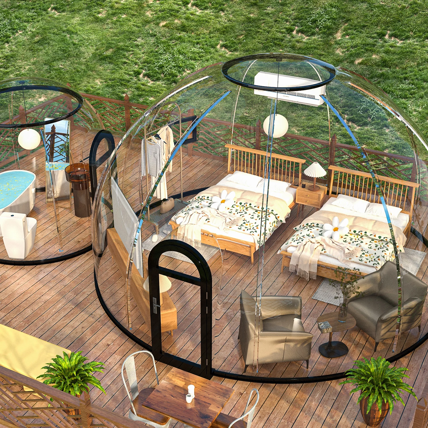 Full House Prefabricada Transparent Igloo Dome Bubble Luxury Hotel Tent Dome Room