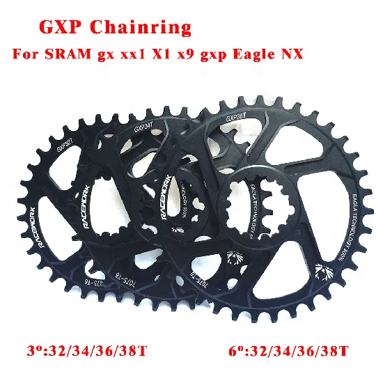 GXP горный велосипед MTB 30T 32T 34T 36T Прямой кронштейн CNC из алюминиевого сплава кривошипная цепь