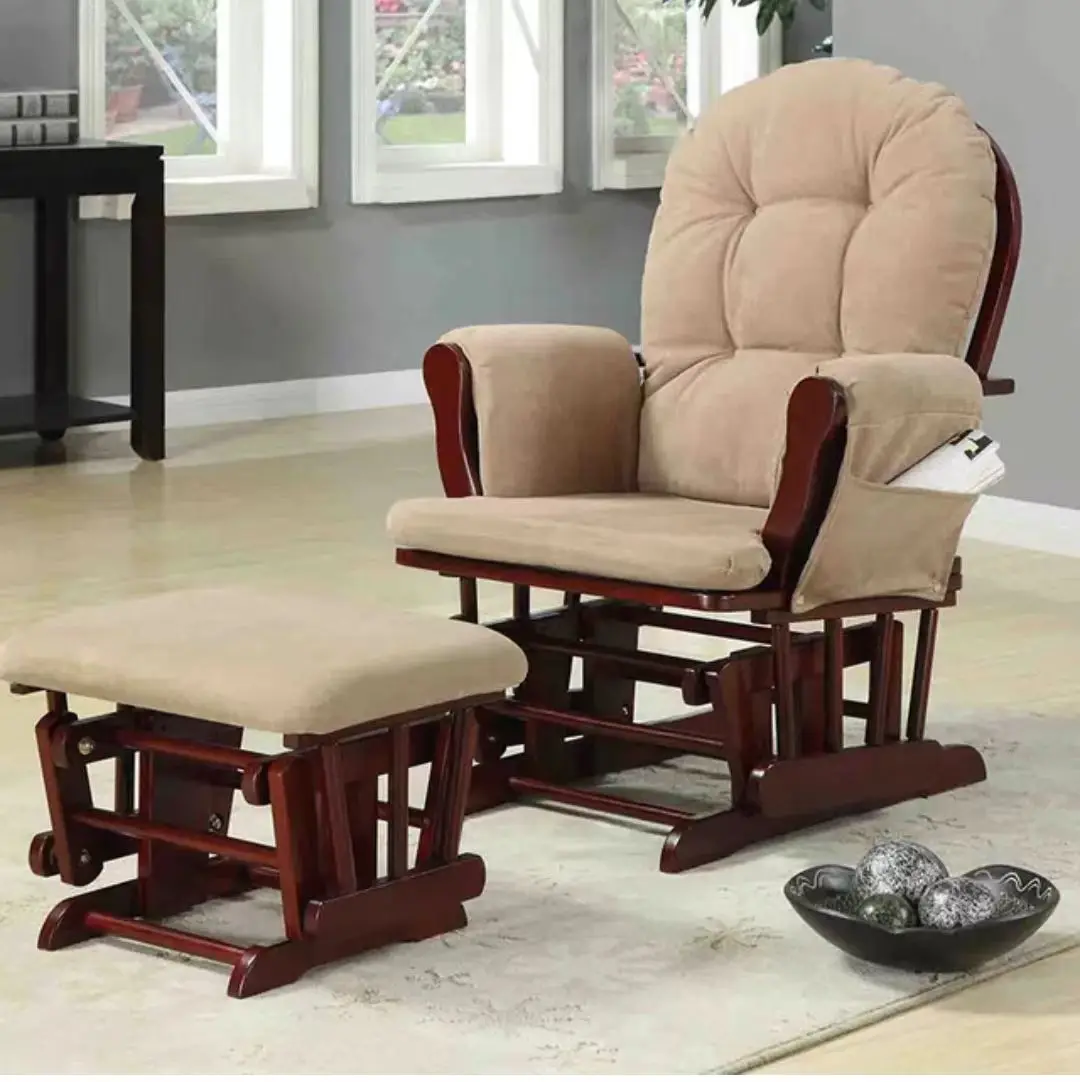 Read to Ship Popular OEM Breastfeeding Nursing Rocking Glider Chair with Customized Color Cushions