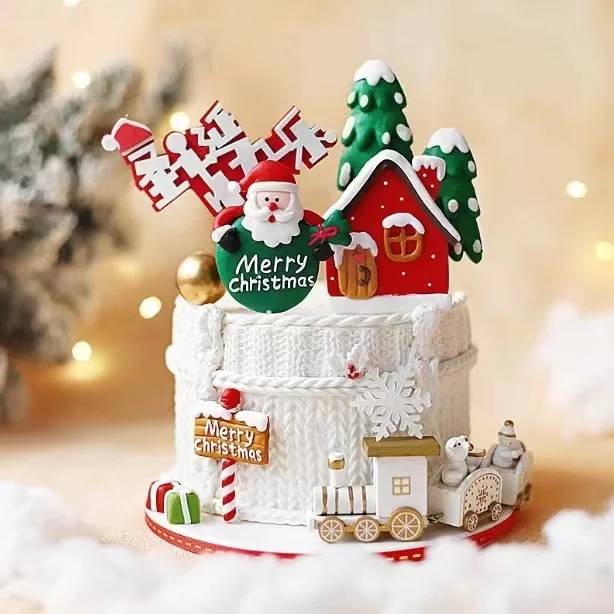 Christmas Train Happy Birthday Cake Decorations Christmas Decoration Little Trains Happy Birthday Cake Topper Party Celebration