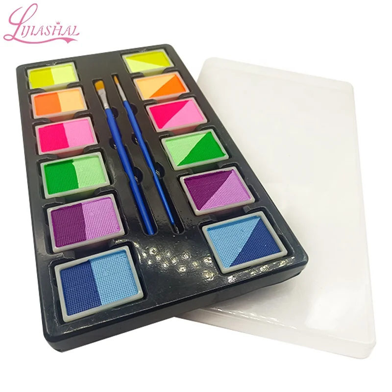 Makeup vendor edible body paint water activated face paint palette rainbow face paint