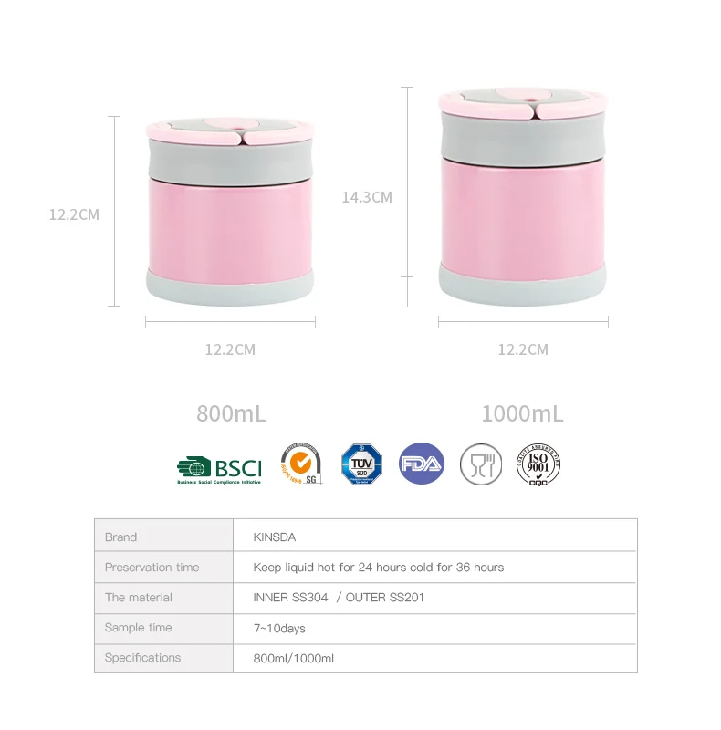 Vacuum stainless steel  thermos lunch box  foldable  handle  in stocks