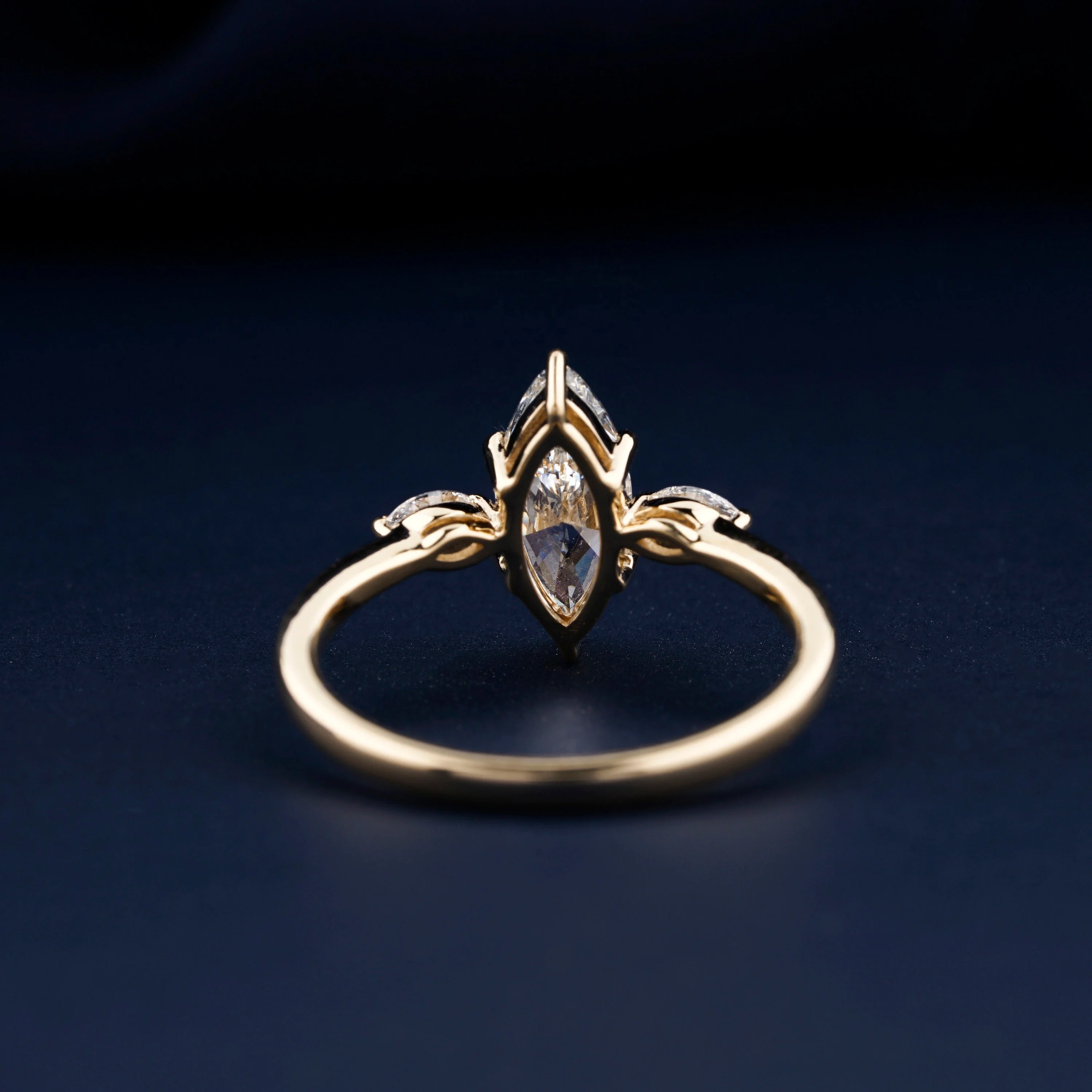 1ct Custom Fashion jewelry marquise cutting lab grown diamond ring 14k 18k gold Marquise Cut Lab Grown Diamond Engagement Ring