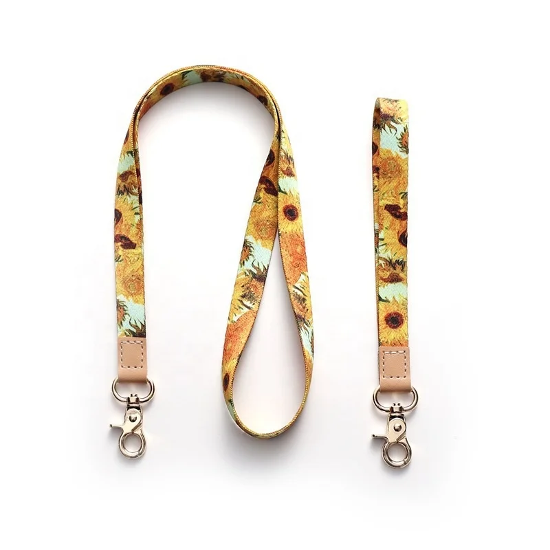 PU Leather Lanyard Mobile Phone Cord Removable Metal Scissors Buckle Wrist Strap Brand Lanyard