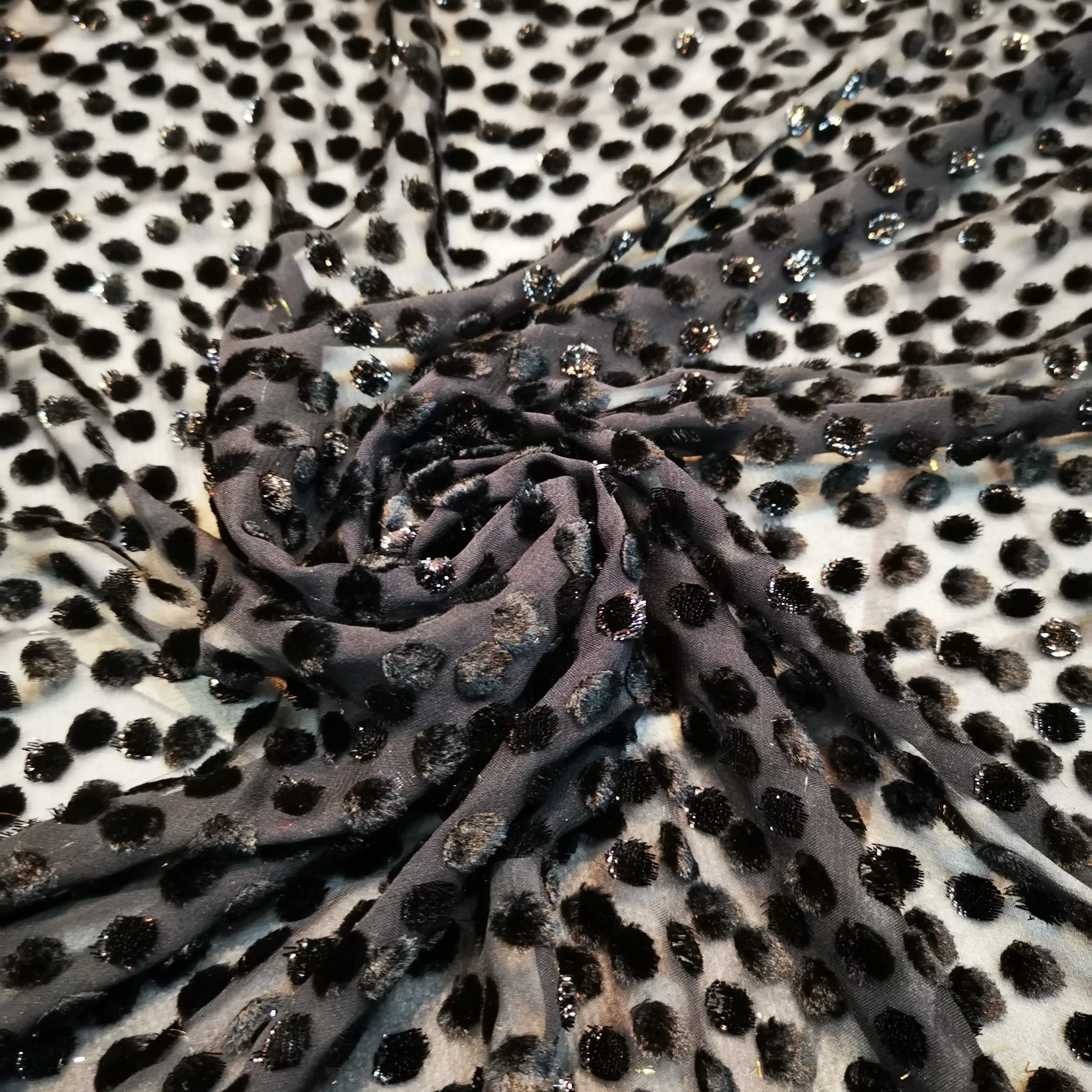 Fareastex OEKO-TEX-100 Women Dress metallic 100%Silk velvet metallic jacquard fabrics