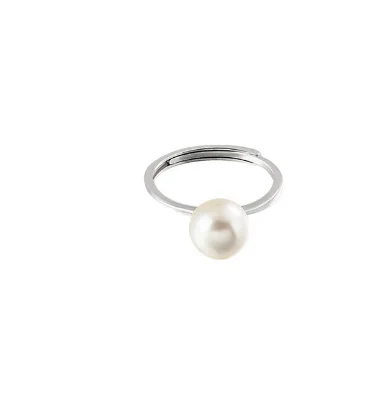 minimalist simple designs pearl setting solid silver ring semi mount pearl ring mounting