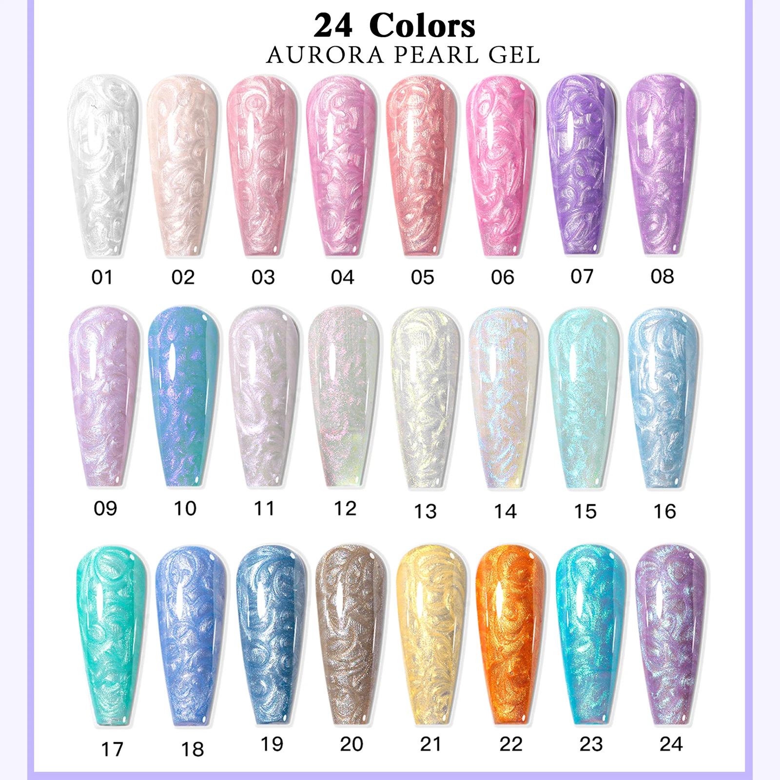 Wholesale 15ml 24 Colors Aurora Pearl Shell Texture Gel Uv Ongle Professionnel Uv Gel Polish Long Lasting Pearl Uv Gel Nail DIY
