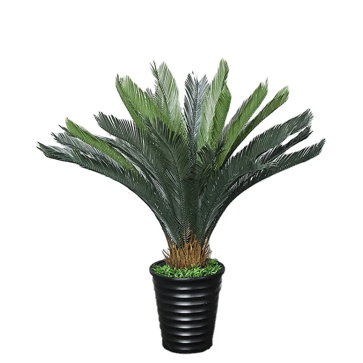 Wholesale potted artificial cycas plants indoor and outdoor decoration hotel lobby floor decoration